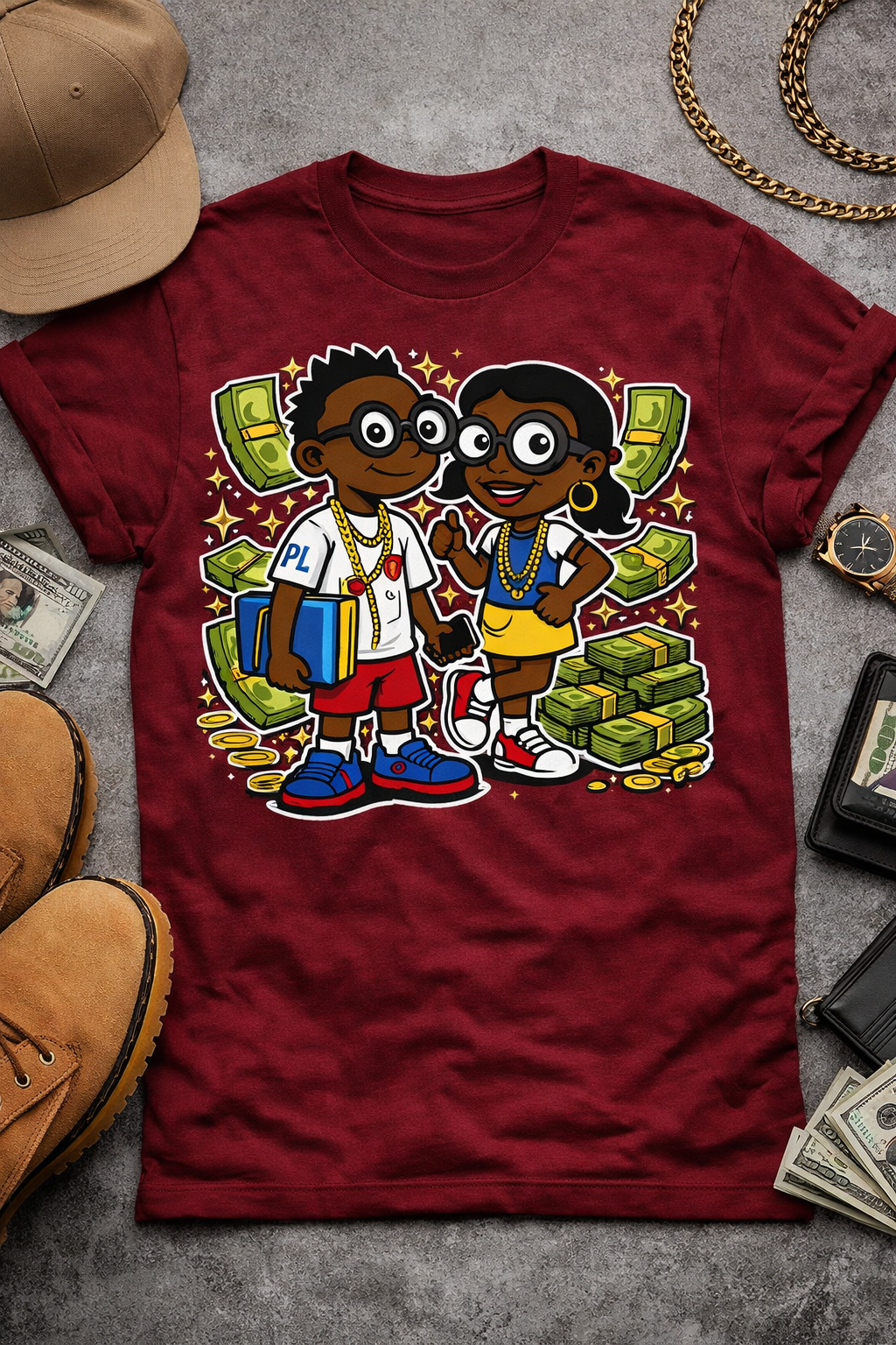Popular Lame Unisex Tee - Burgundy (New Graphic)